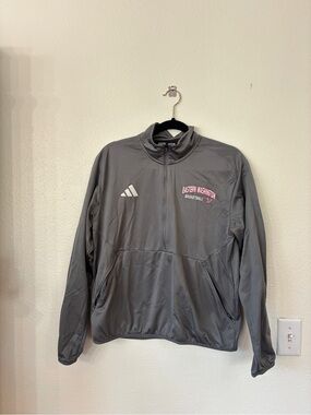 adidas Gray Eastern Washington Basketball Zip Pullover